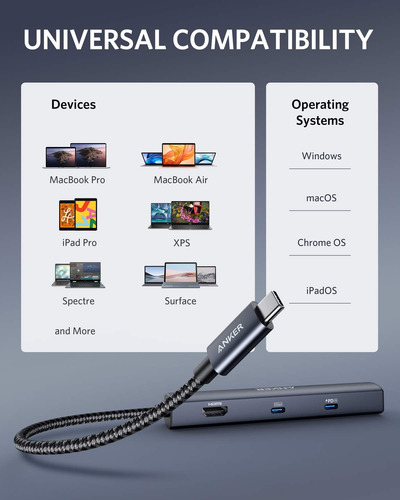 Hub Usb-c 6 En 1 Con Hdmi 4k Y 65w Para Macbook Y iPad Pro