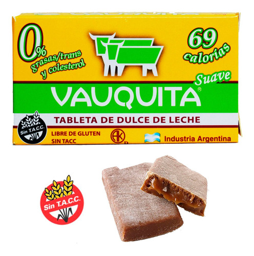 Imagen 2 de 6 de Vauquita Suave Light Tableta Dulce De Leche Caja X18