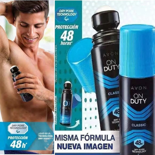 Desodorante Avon On Duty Classic Roll On 84ml - 48h - 4 Pzs Neutra