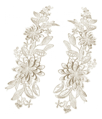 2 Uds Apliques De Encaje Bordado De Flores Apliques Bordados
