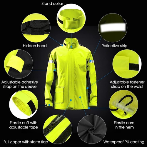 H Traje De Lluvia Para Motocicleta Para Hombre, Reflectante