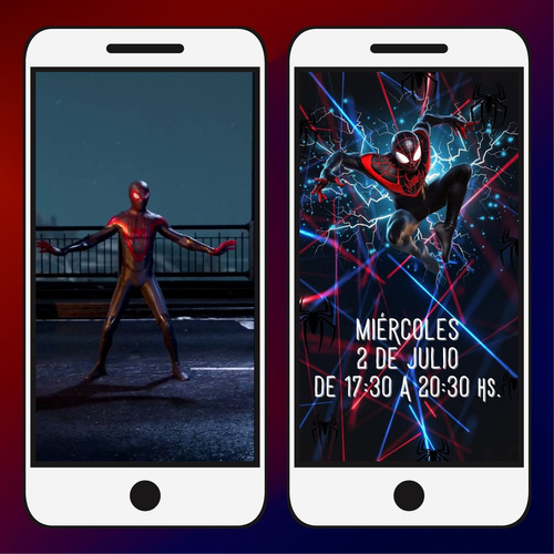 Video Invitación Animada - Cientos De Modelos - Hombre Araña Miles Morales