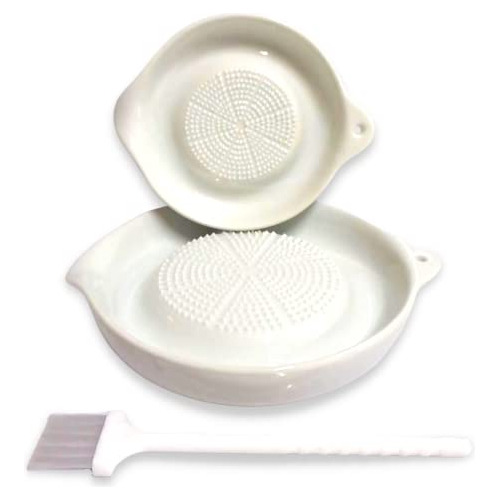 Advanced Ceramic Grater Plates Set Of 2 With Brush, 4.4...