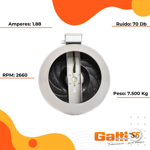Imagen 5 de 8 de Extractor De Aire Entre Conducto Chapa 10 (25 Cm) Gatti Ventilacion