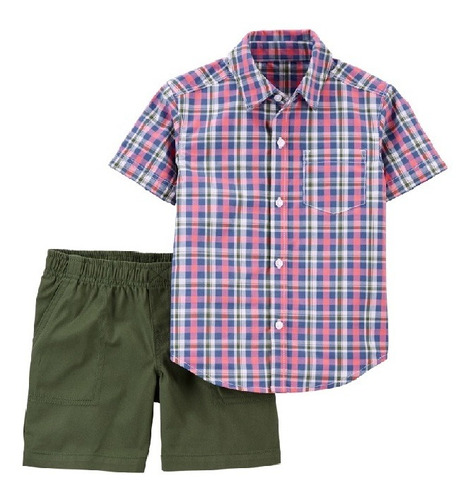 Set Carters Short Y Camisa Cuadros 2k378010 Universo Binario