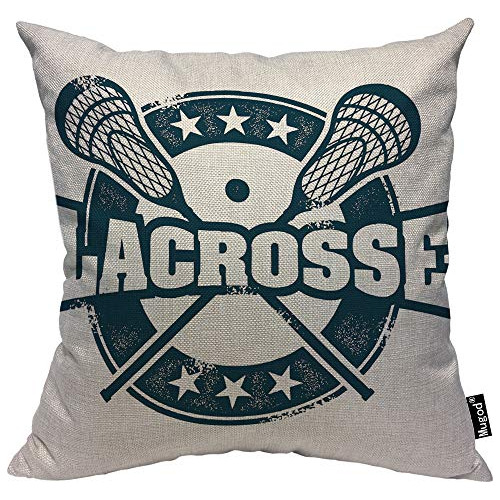 Funda De Almohada De Lacrosse Estampado Vintage De Casc...