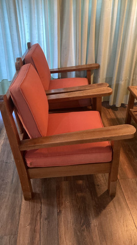 Juego De Living Completo Madera Maciza Marrón (Usado)