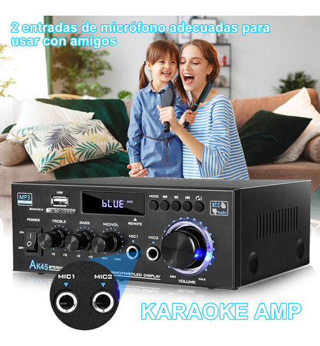 Amplificador De Audio Bluetooth Estereo Para Casa/auto Portá Ak45