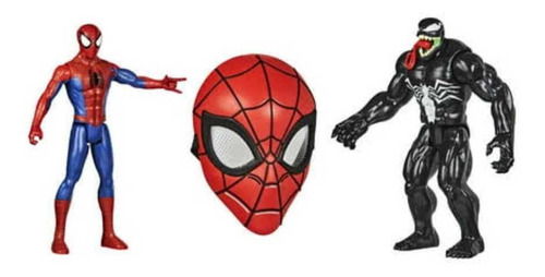 Set Mascara Muñeco Spiderman Y Maximun Venom Marvel