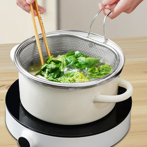 Cesta De Fritura De Aço Inoxidável Cesta De Rede De 21cm