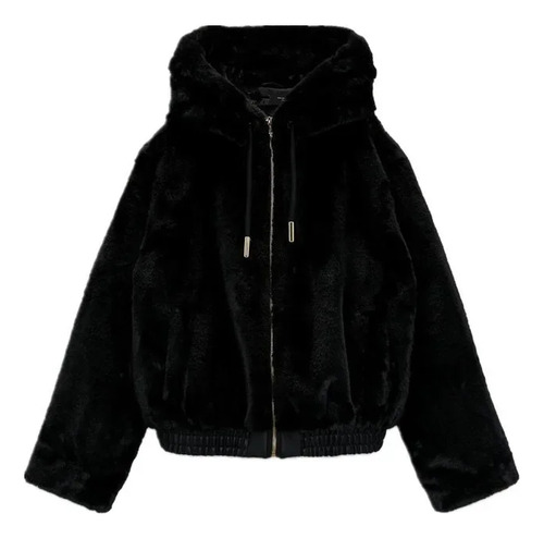 Chaqueta De Algodón Peludo Con Capucha De Invierno Para Mujer, Estilo Elegante