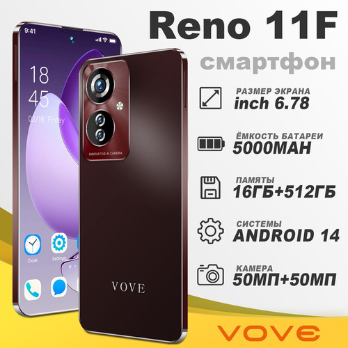 Reno 11f Desbloquea Dual Sim 16gb+512gb 2025 El Más Popular Teléfono Inteligente Android 14 Batería De Larga Duración 5g Wifi Más Barato Celular Rojo