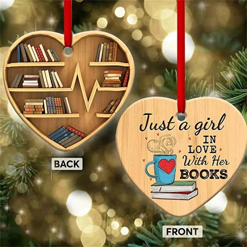 Adornos Creativos Árbol Navidad Foma Corazón Biblioteca 2pzs