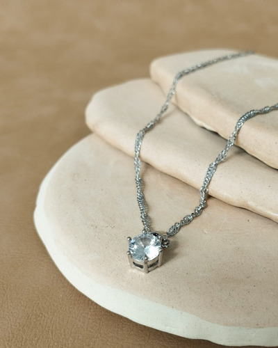 Imagen 2 de 5 de Collar Cadena Punto De Luz Zirconia