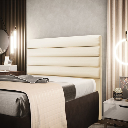 Cabeceira California Para Cama Box King 190 Cm Corino Cor Bege