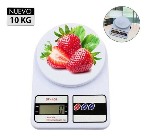 Balanza Digital Peso De Cocina 10kg Incluye Bateria