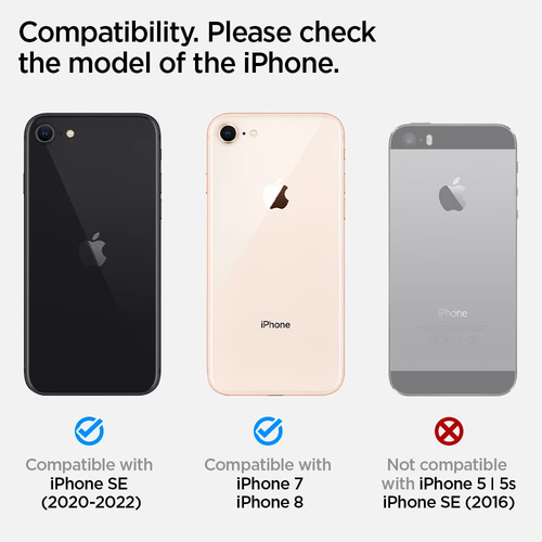 Funda De Teléfono Spigen Slim Armor Cs Para iPhone SE 2022 Negra