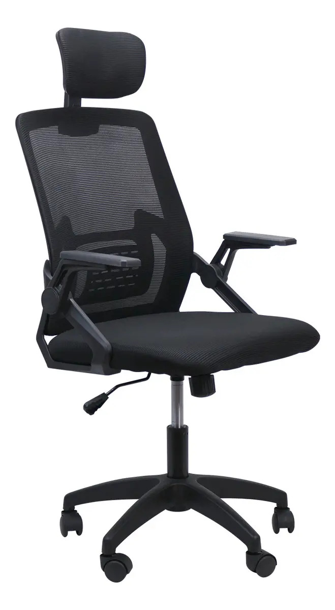 Silla de escritorio Boen YT-588 ergonómica negra con tapizado de malla