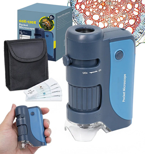 Microscopio Infantil Portátil 60x-120x Led Monocular