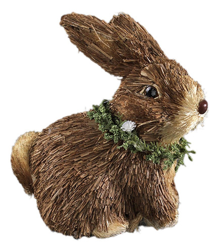 Estatua De Conejo De Paja, Figura Creativa De De Pascua Para