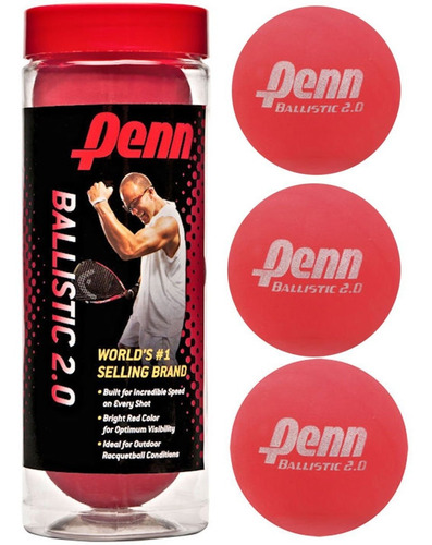 Set Tubo Penn X3 Pelotas P/ Frontón Y Paleta Colores El Rey