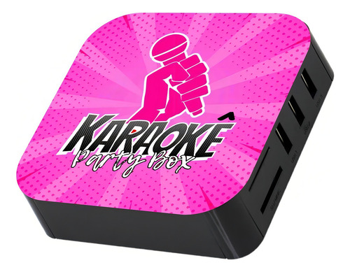Karaoke Party Box Rosa +de 1000 Músicas +2 Microfones