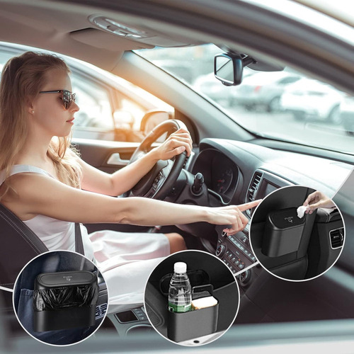 Hjb Portátil Cubo De Basura Para Coche, 2 Pcs Mini Cubo De