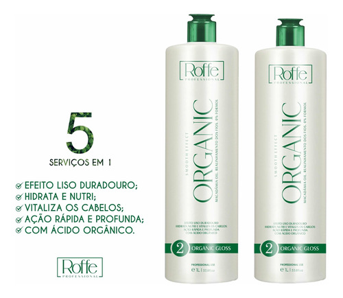 2 Redutor Roffe Organic Nanotecnológica Aminoácidos 1l Cada