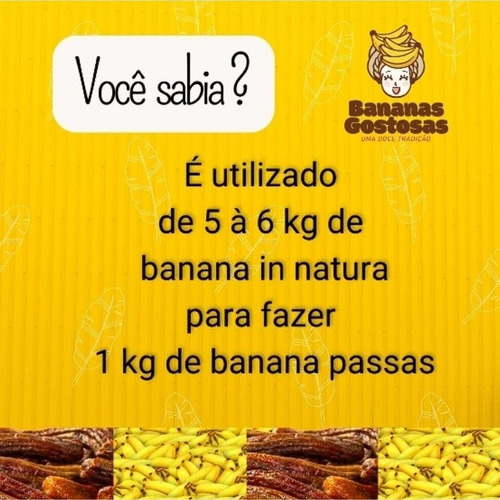 Banana Passa Desidratada Sem Açucar Gluten 100% Natural Fit