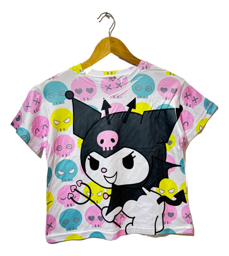 Blusa Playera Crop Top De Kuromi Juvenil 