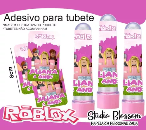 Tubete Personalizado Roblox Meninas (20 Unidades)