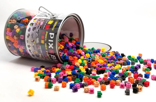 Mini Bloques Pix Brix 1500 Un Mix Balde Pixel-art