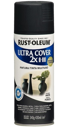 Pintura Aerosol Ultra Cover Rust Oleum Negro Mate