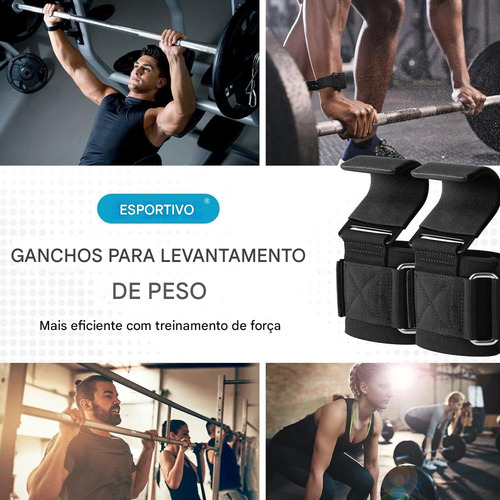 Straps Gancho Gancho De Pulso Para Treinamento Físico Um Par