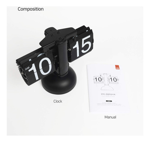 Reloj Flip De Escritorio (color Blanco), Diseño Retro