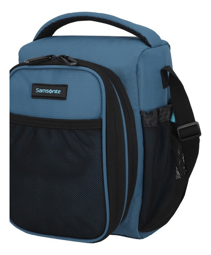 Lancheira azul Samsonite Reformation Foodtruck, cor azul carvão, design de tecido liso