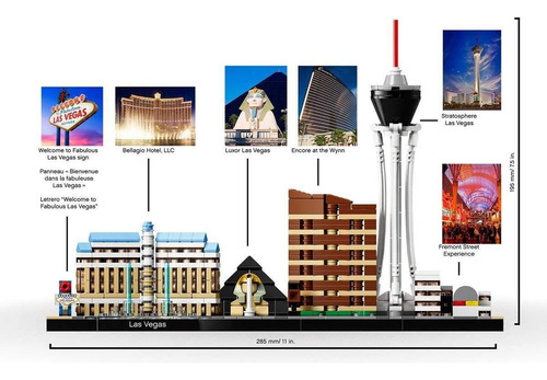 Set Lego Architecture Las Vegas, Para Armar, 487 Piezas