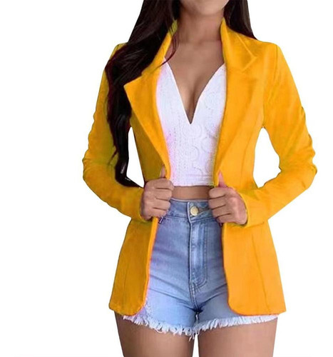 Chaqueta Tipo Blazer De Manga Larga Para Mujer, Traje, Abrig