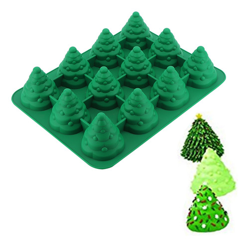 Molde De Silicona Con 12 Orificios Para Tartas De Árbol De N