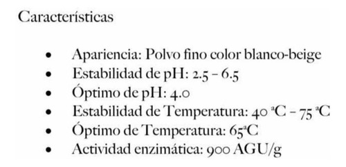 Gluco Amilasa Grado Alimenticio 250 Gramos