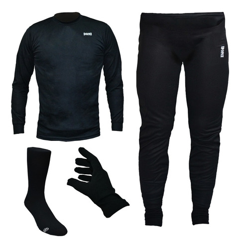 Conjunto Térmico Completo Camiseta + Calza + Medias +guantes
