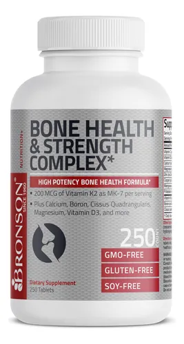 Suplemento Bronson Bone Health & Strength Complex 250 Compri