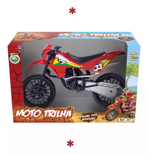 Brinquedo Infantil Moto De Trilha Na Caixa Vermelha Bs Toys