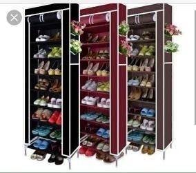 Imagen 2 de 3 de Organizador Zapatera Con Forro Armable De 9 Pisos