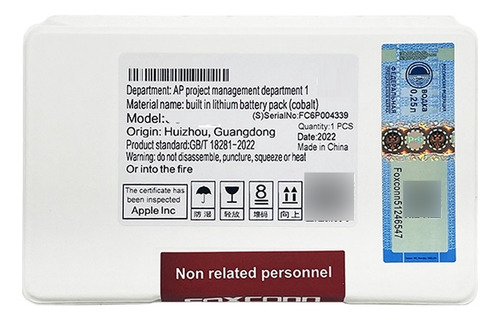 Bateria 616-00471 Para iPhone XR Foxconn Condicion 100%