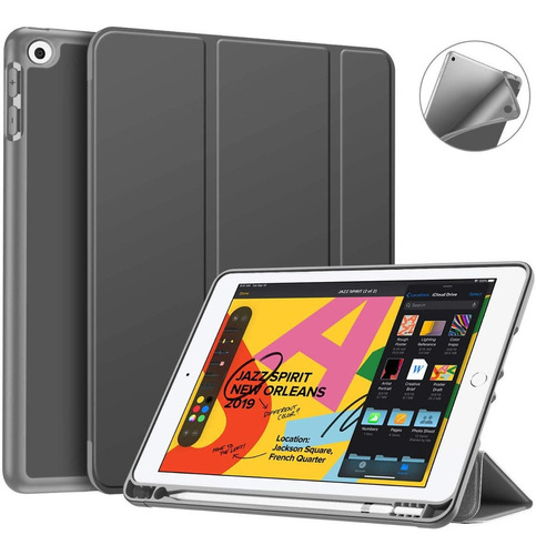 Smart Case Fintie Para iPad 10.2 7gen Con Portalápiz Gray