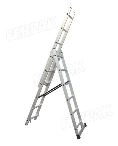Escalera Aluminio Triflex 3 Tramos 27 Escalones Ferpak