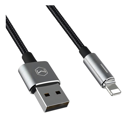 Cable Lightning Inteligente Desconexión Automática De 1.8m Color Gris oscuro