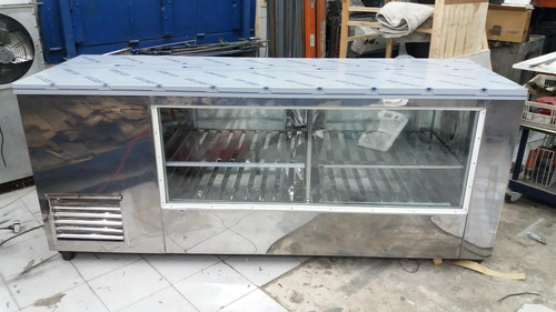 Acero Inox Heladera Vitrina Mostrador Exhibidora 2.00 Mts