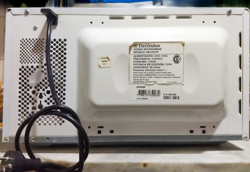 Microondas Electrolux Modelo: Mecr20r